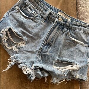 KanCan Light Blue Distressed Jean Shorts